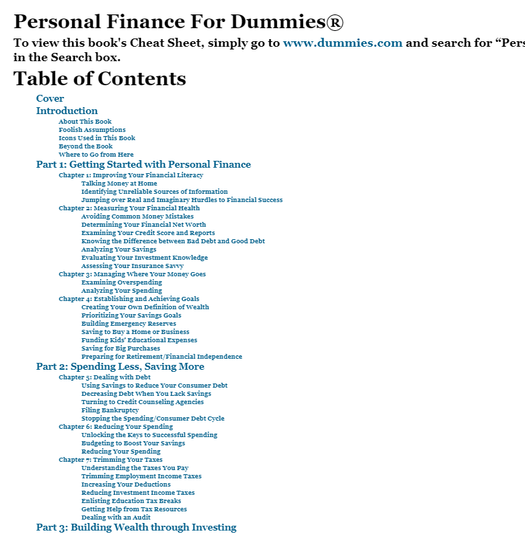 Amazon Look Inside Personal Finance For Dummies
